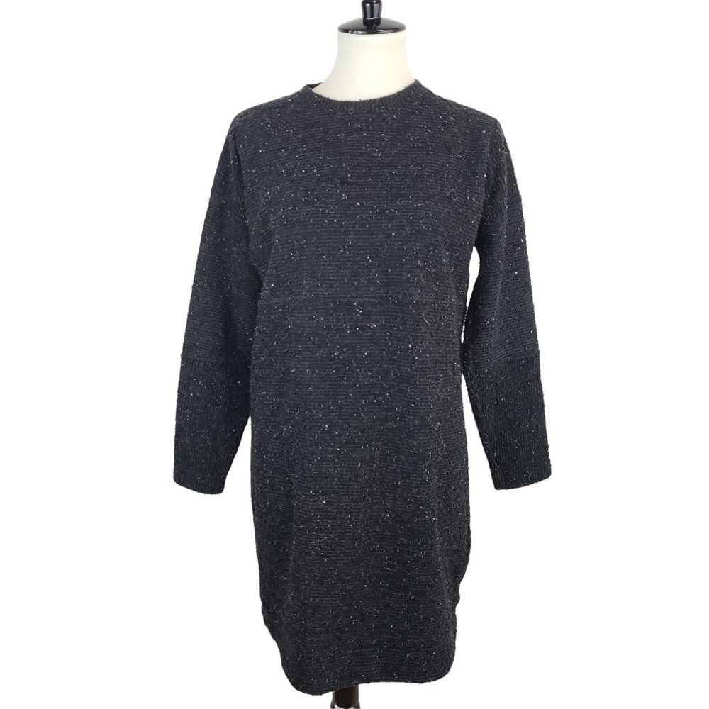 Make it Good Charcoal Grey Pebble Knit Sweater Dress Small